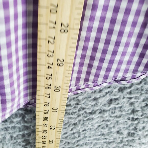 Brooks Brothers Shirt Mens Medium Purple Gingham 346 Original Polo Non-Iron - Picture 6 of 10